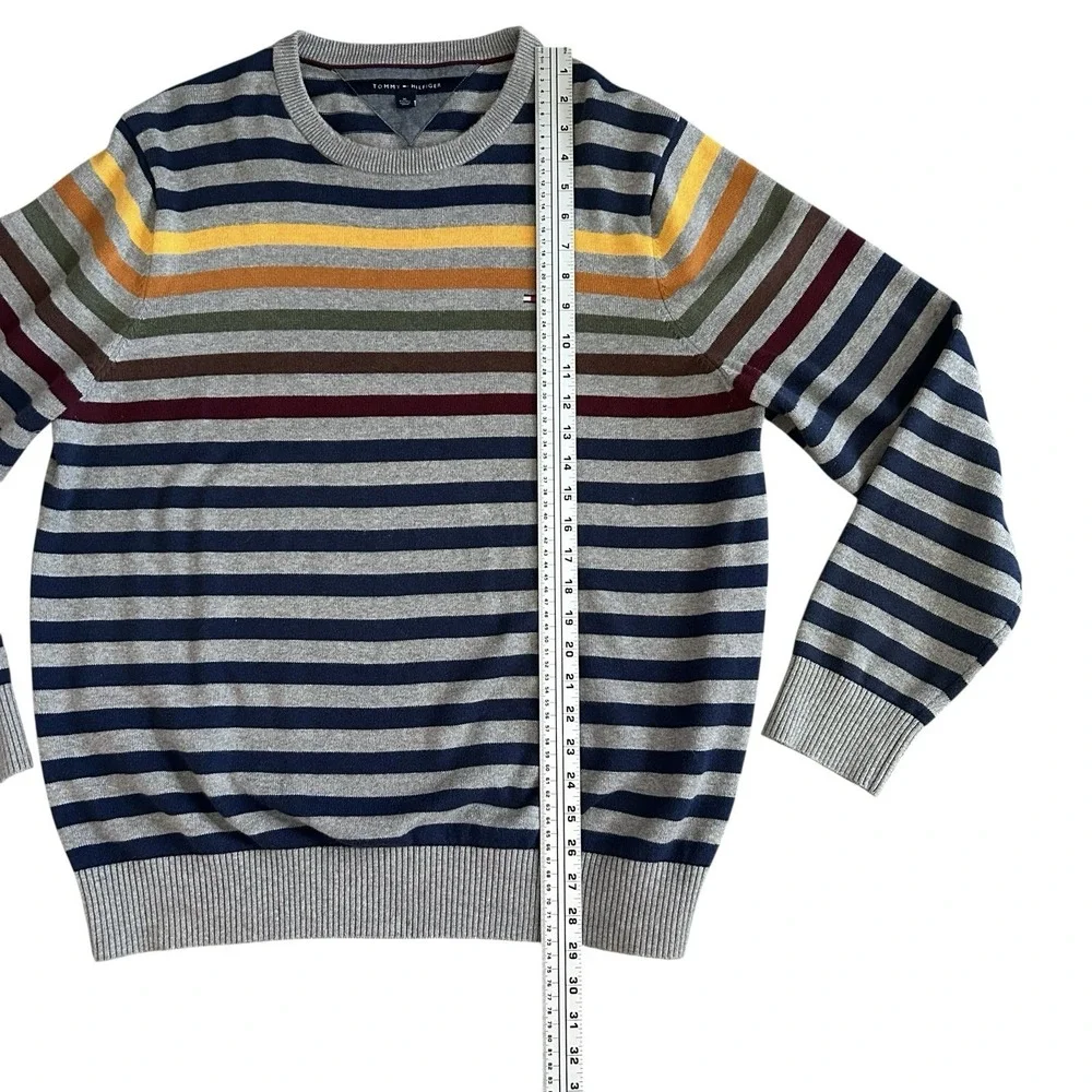Tommy Hilfiger‎ Sweater Men's Striped Crew Neck Long Sleeve Grunge Skater XL